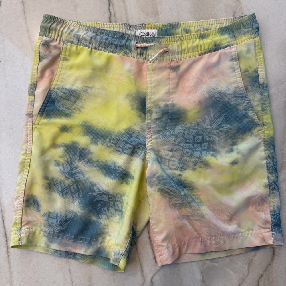 Blue Crown Pastel Tie-Dye Pineapple Swim Shorts